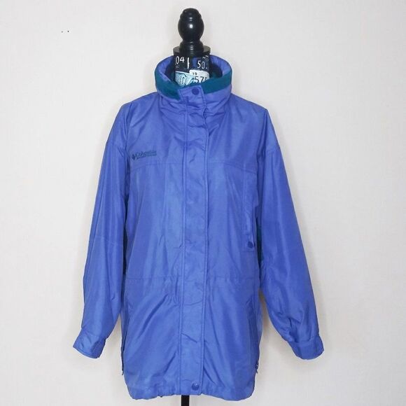 Vintage COLUMBIA Long's Peak 3 in 1 Winter Parka Color Block 2 Layer Coat Sz L - Picture 1 of 14
